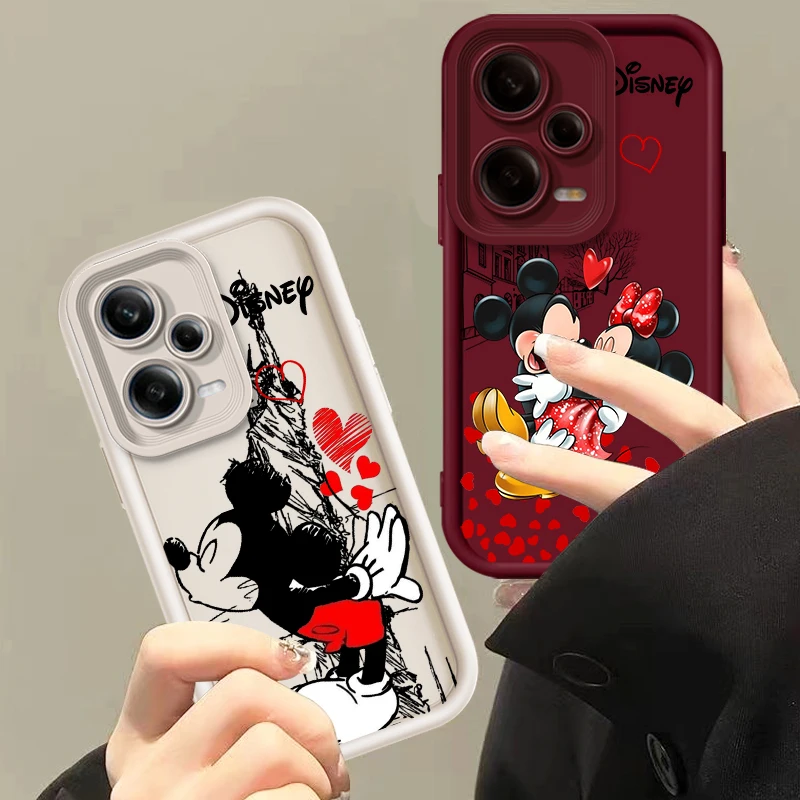 Cartoon Disney Mickey Minnie Eye Ladder For Xiaomi Redmi Note 13 12 12C 11 11S 10 10C 10A 9C 9A Pro 5G Back Phone Case