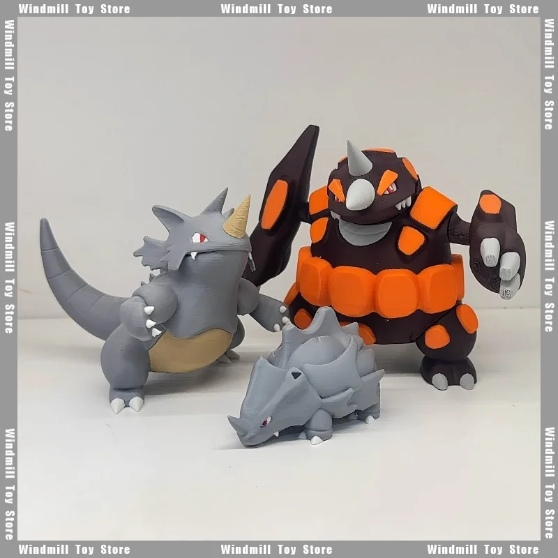 طباعة ثلاثية الأبعاد بمقياس 1/20 WorldRhyhorn Rhydon Rhyperior Pokémon Game الأجهزة الطرفية مجموعات PLA نموذج سطح المكتب زخرفة الديكور