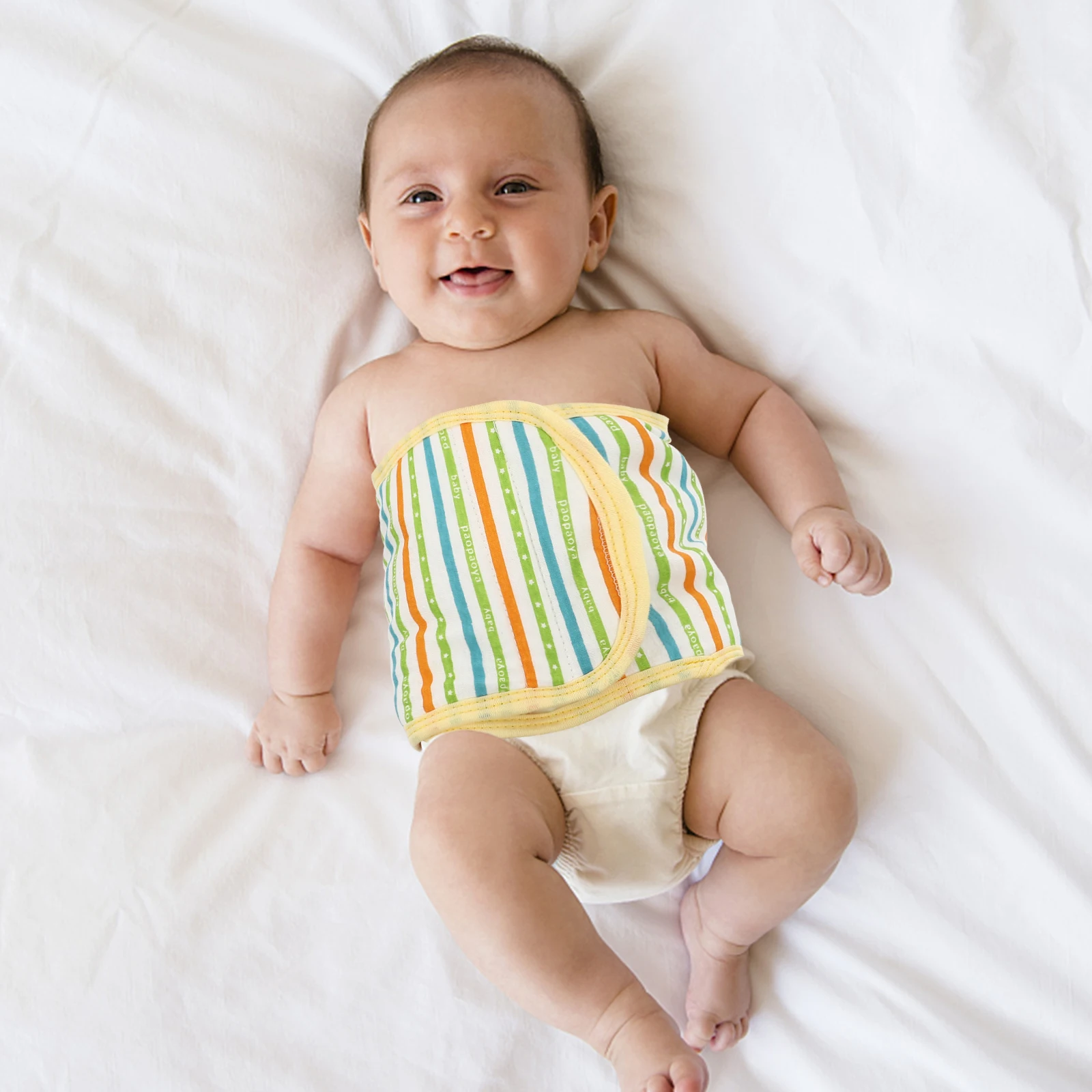 

3Pcs Baby Belly Bands Cotton Newborn Abdominal Warm Belt for Night Use and Ac Room Protection Anti-Colic Comfortable Stripe