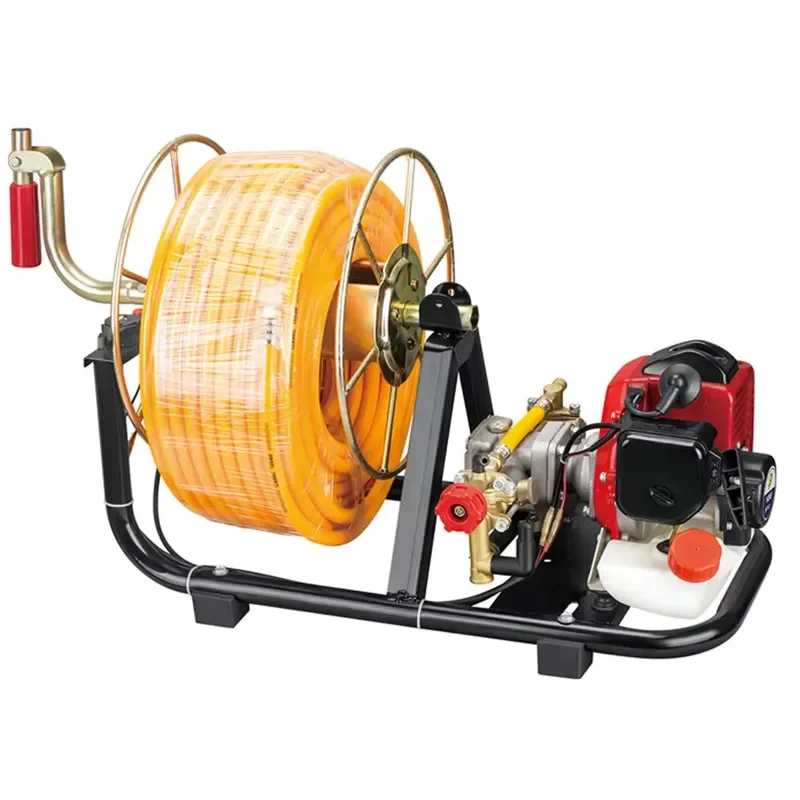 Big Power Hand Push Farm Sprayer Trolley Type Sprayer Machine Petrol Engine Power Farm Sprayer With Hose Reel Spray