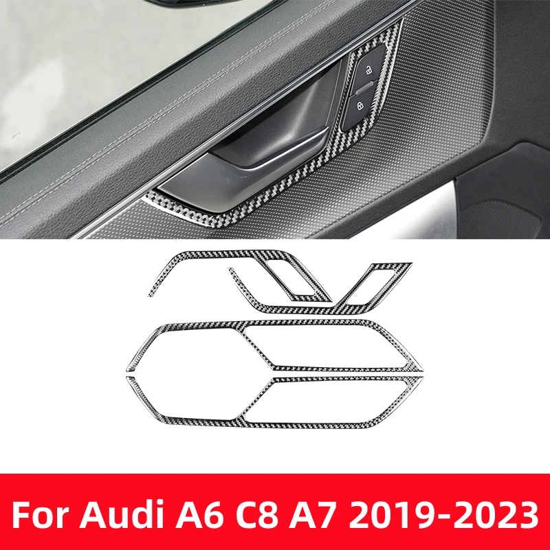 

Аксессуары для Audi A6L A6 C8 A7 2019-2023, автомобильные наклейки из углеродного волокна для интерьера, украшение, Стайлинг