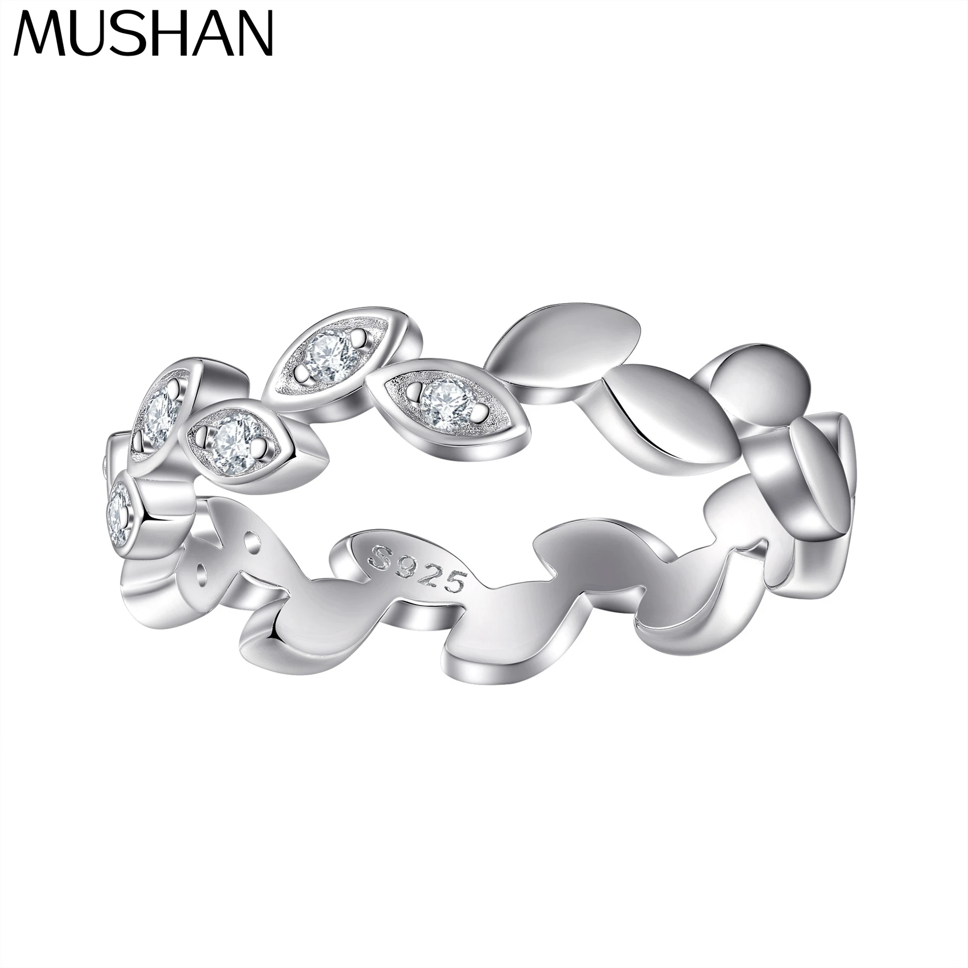 

MuShan Jewelry 925 Sterling Silver Ring Wedding Band High Carbon Diamond Mother Day Gift Her Gift Women Rings Fine Jewelry