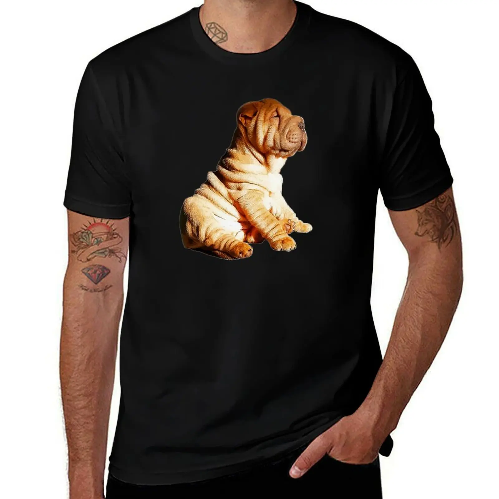 

funny Dog T-Shirt shirt humor dark cotton shirts percent man 100 for Pei shirt t high t t cotton Cute Puppy man quality Shar