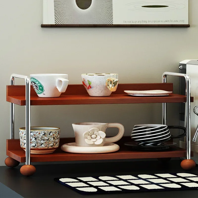 Desktop Water Cup Holder, Storage Rack, High-End, Light, Luxury, Antique, Multi-layer, Organizer, Coffee Mug Display