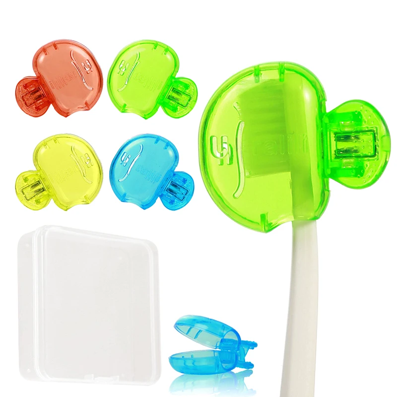 Travel Toothbrush Head Cover Dustproof Toothbrush Head Protector Cap Portable Plastic Clip For Household Travel