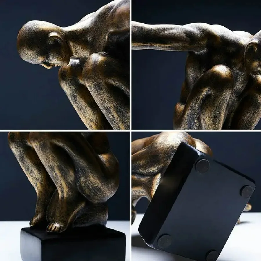 Human Body Art Sculpture Thinker Statues Resin Art Craft Figure Home Decoration Accessories Room Living Room Decoration