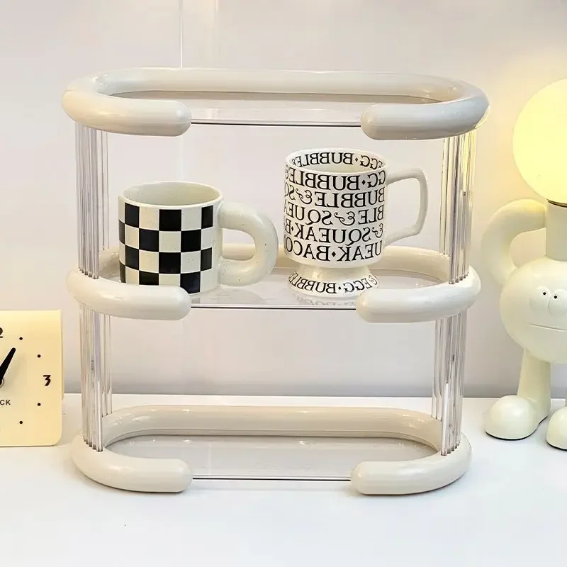 INS Style Acrylic Mug Cup Holder Dustproof Desktop Household Water Cup Storage Rack Tea Set Glass Cup Rack Cosmetics Box 3