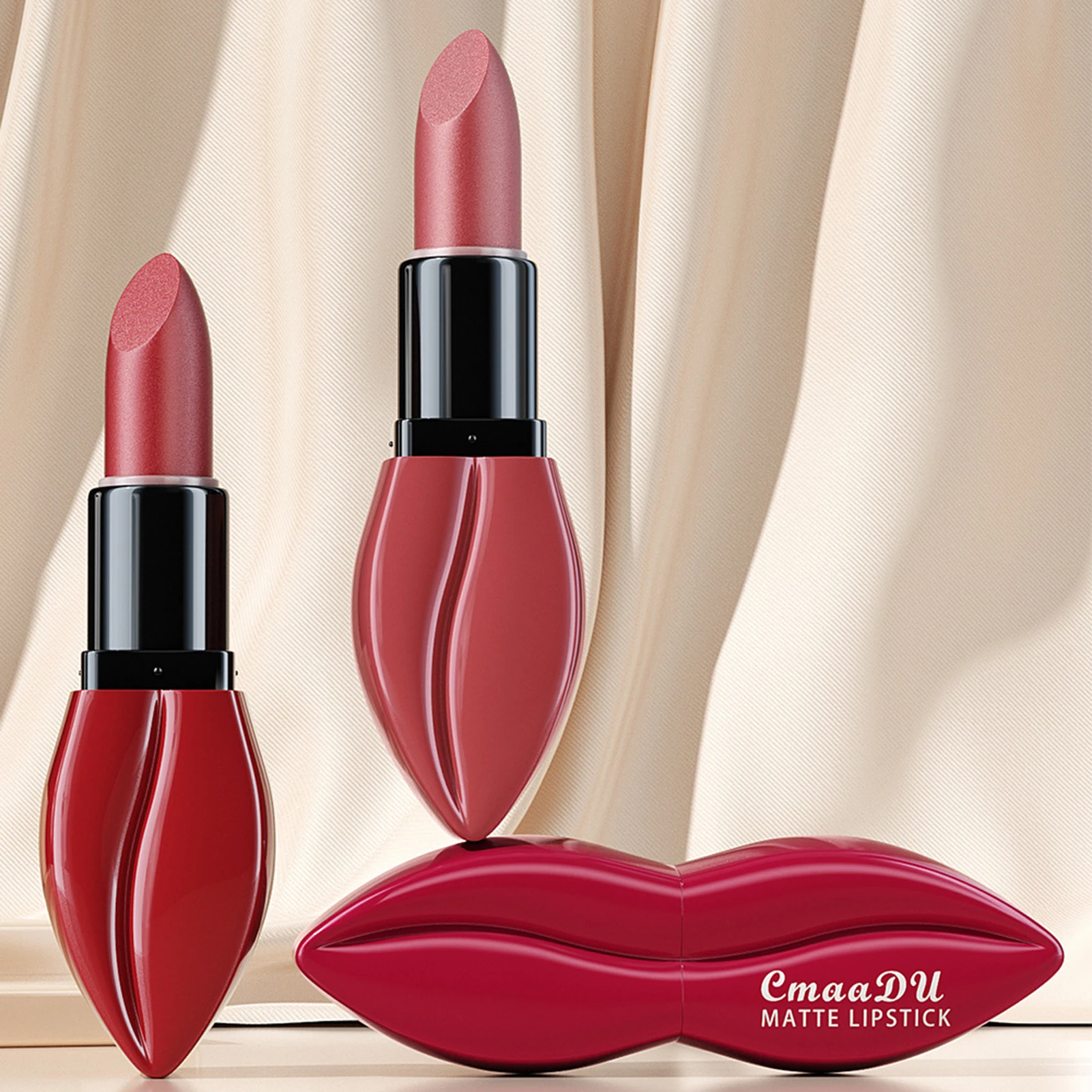 Daily Makeup Lipstick Matte Velvet Lip Tint Long Lasting Smooth Texture Portable Beauty Cosmetic for Women's Daily Wear