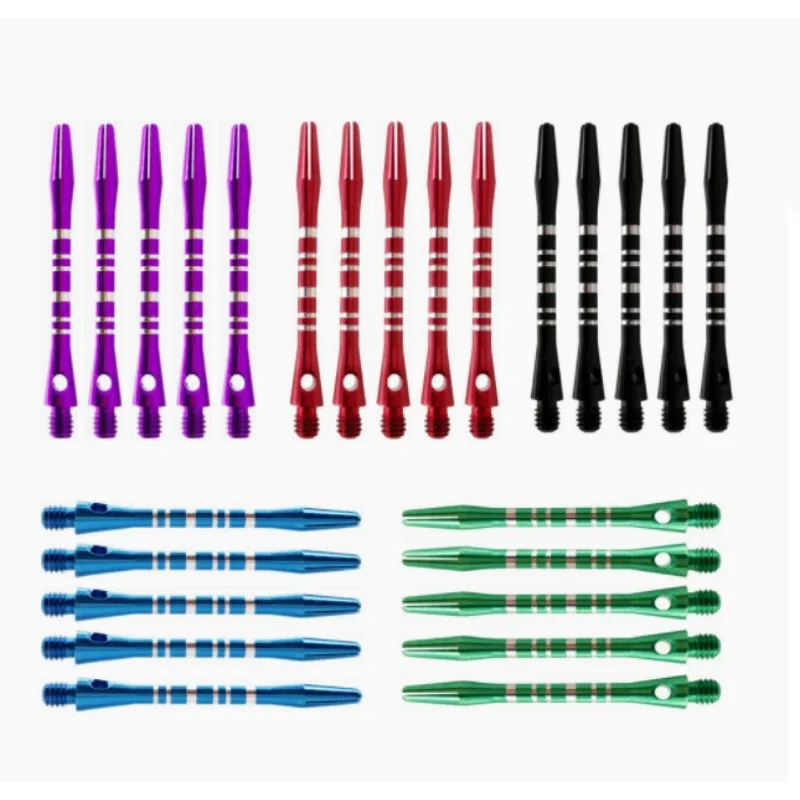 

10 Piece Colour Scored Aluminium Shafts Dart Drop Kit 2BA Standard Thread 53mm for Replacement of Professional Dart Parts