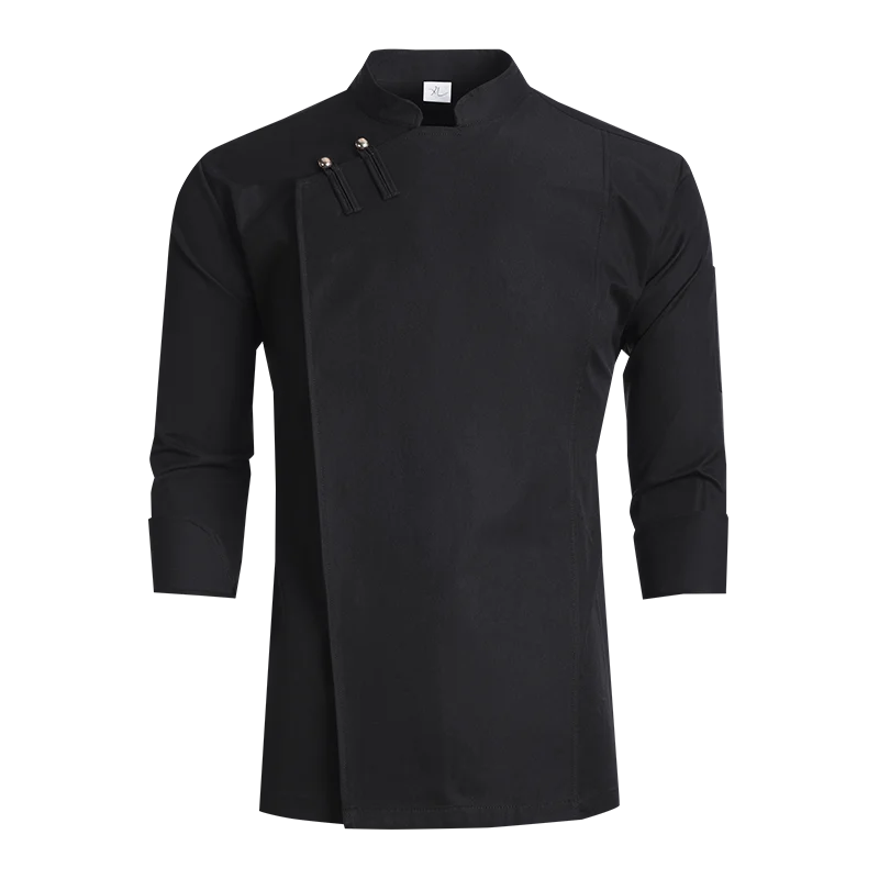 Uniformes de Chef professionnels blancs, veste de cuisine à manches longues pour hommes, manteau de cuisinier, Costume de cuisine de Service alimentaire, hauts de boulanger élastiques