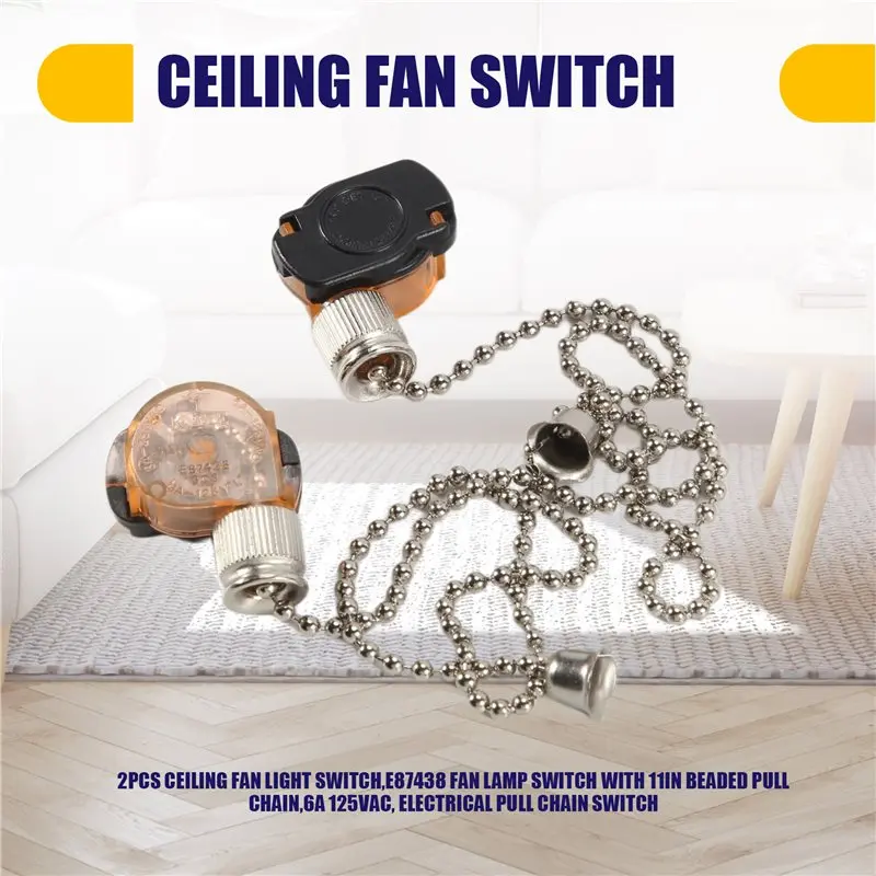 A92P 2-Pack Ceiling Fan Lighting Switch, 6A 125VAC, Includes 11