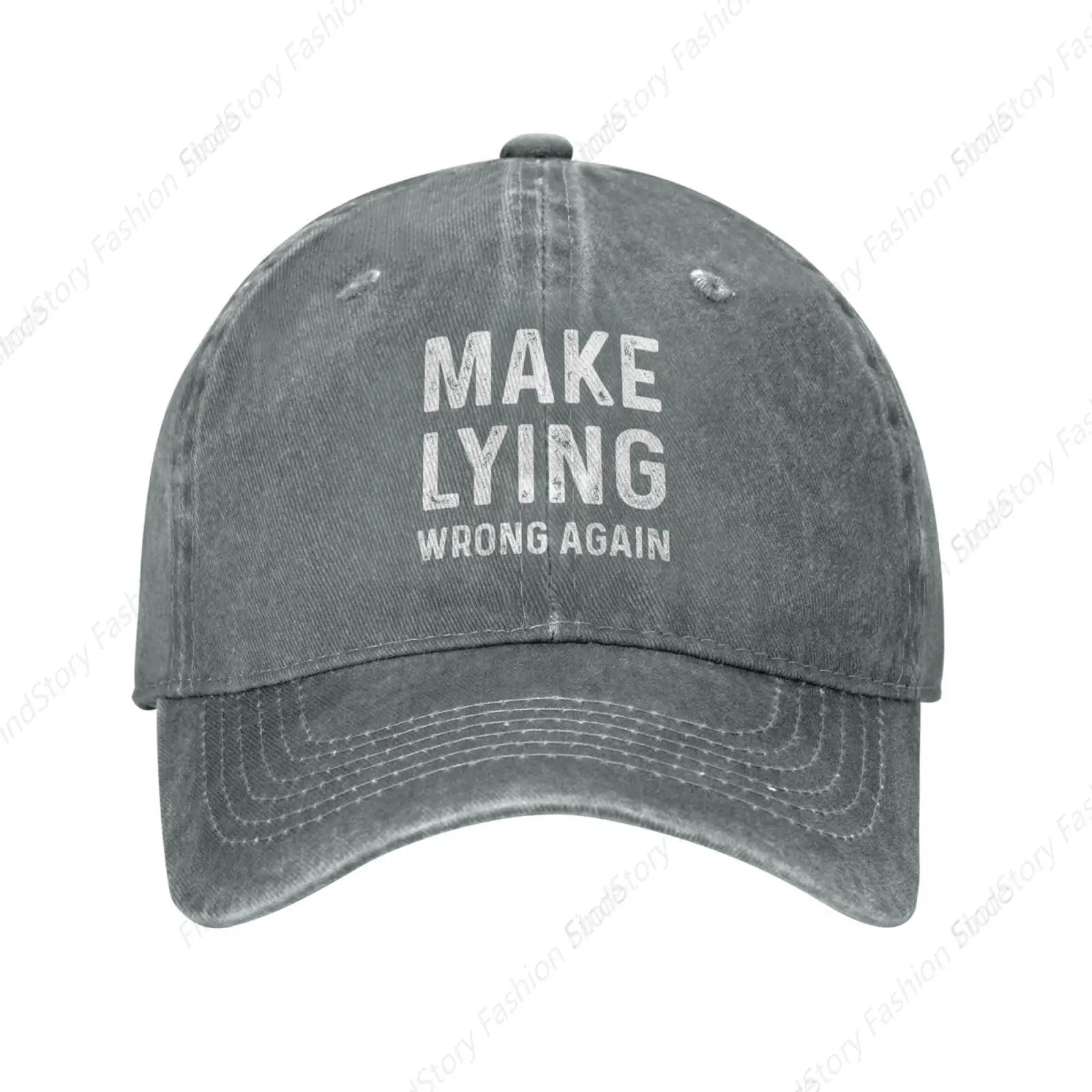 Make Lying Wrong Again Baseball Cap Unisex Vintage Trucker Denim Hat Adjustable Cowboy for Men Women Casual Hip-hop Sports