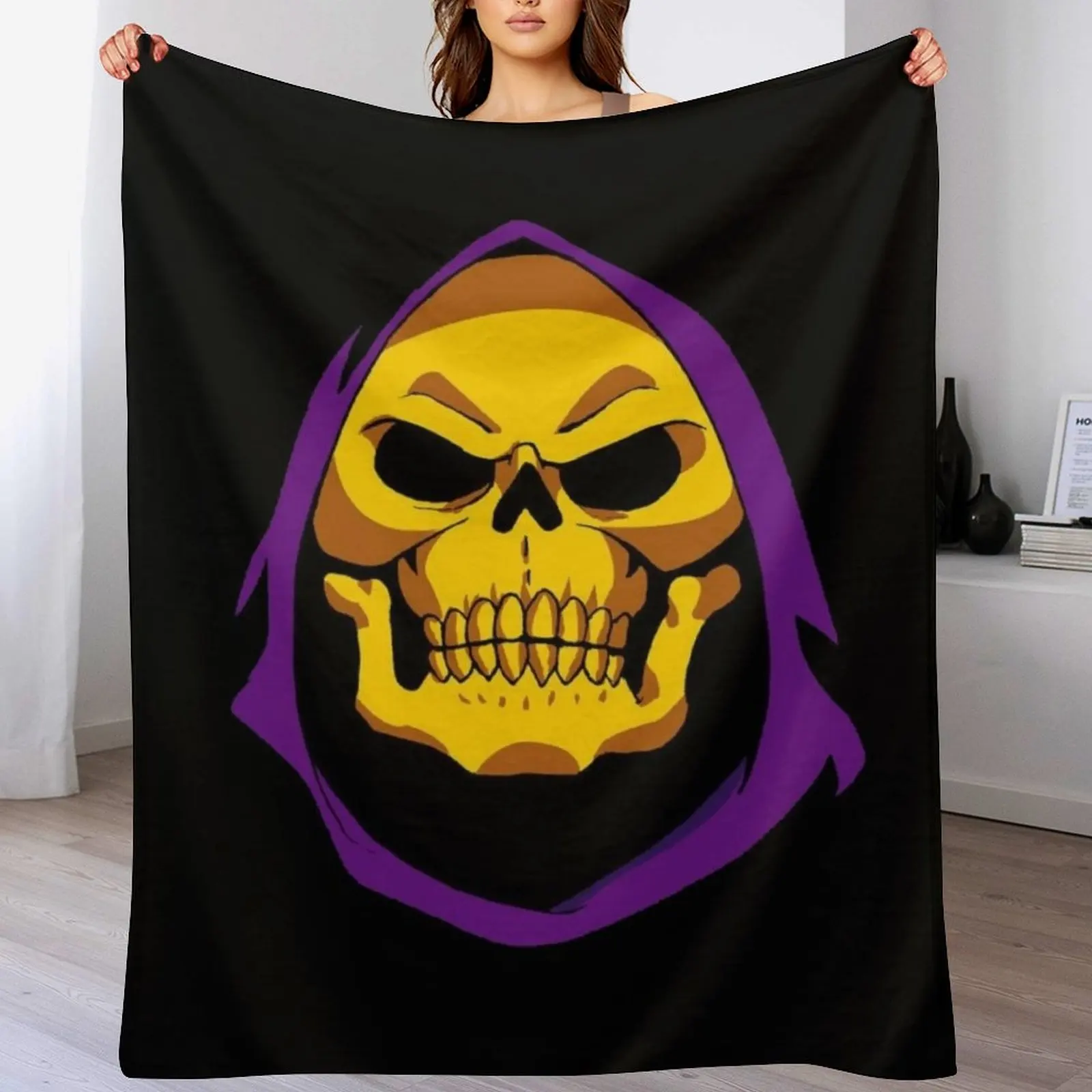 Skeletor Throw Blanket for sofa Bed Fashionable anime Blankets