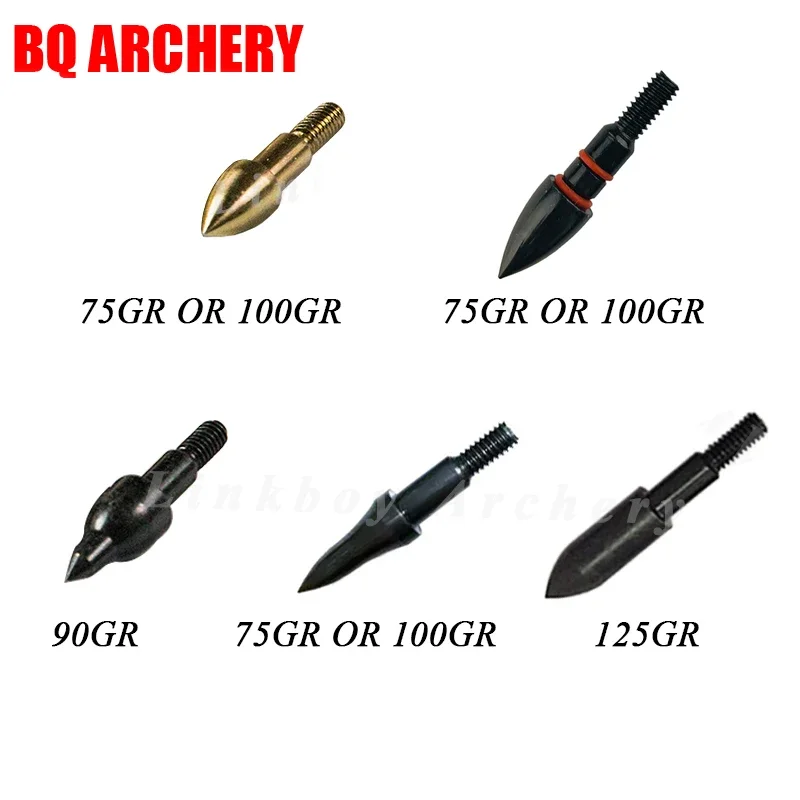 12pcs Archery Arrows point tips Weight 75gr 90gr 100gr 125gr Broadhead Arrowhead for Compound Traditional bow Hunting shooting