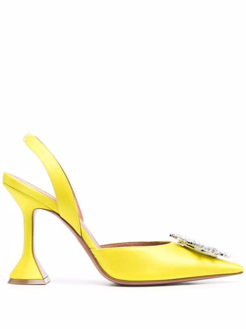 Women's Yellow Satin Begum Pumps