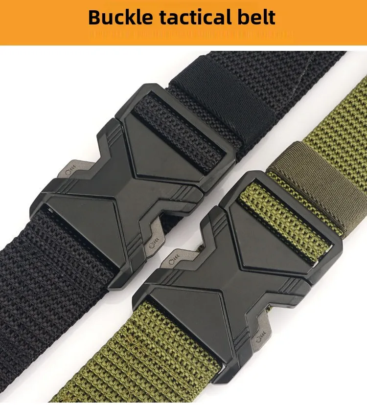 Herren-Taktikgürtel aus Nylon-Canvas, leicht, vielseitig einsetzbar, militärischer Herren-Gürtel, verstellbar, mit Schnellverschluss, Sportgürtel, 125 cm. – Detail 5