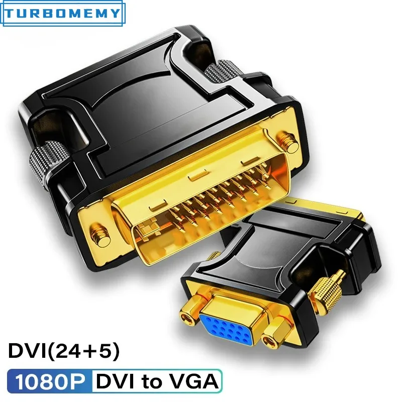 1080P DVI to VGA Cable Connector DVI 24+5 Adapter Male to Female DVI to VDA VJA Adapter for Computer Monitor HDTV Projector VGA