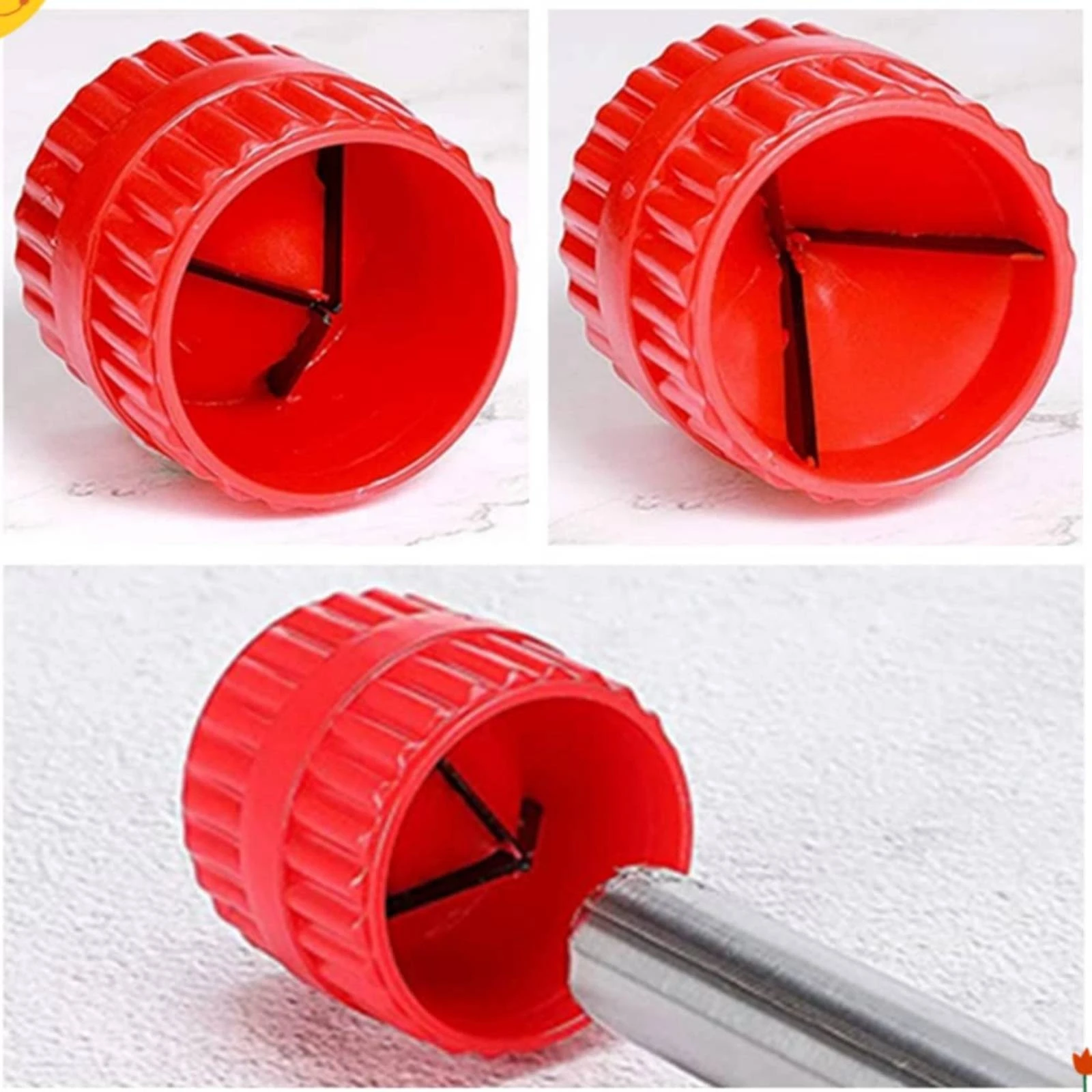 

Copper Pipe Deburring Tool Tri-Blade Design Aluminum Tube Chamferer Pipe Rim Scraper Clockwise and Counterclockwise Use