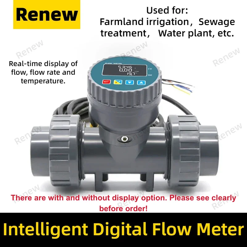 Medidor de Fluxo Digital Esgoto Pipeline Irrigação Agrícola e Florestal Dn2580 Flow Sensor Ácido e Álcali Resistente Rs485 Npn