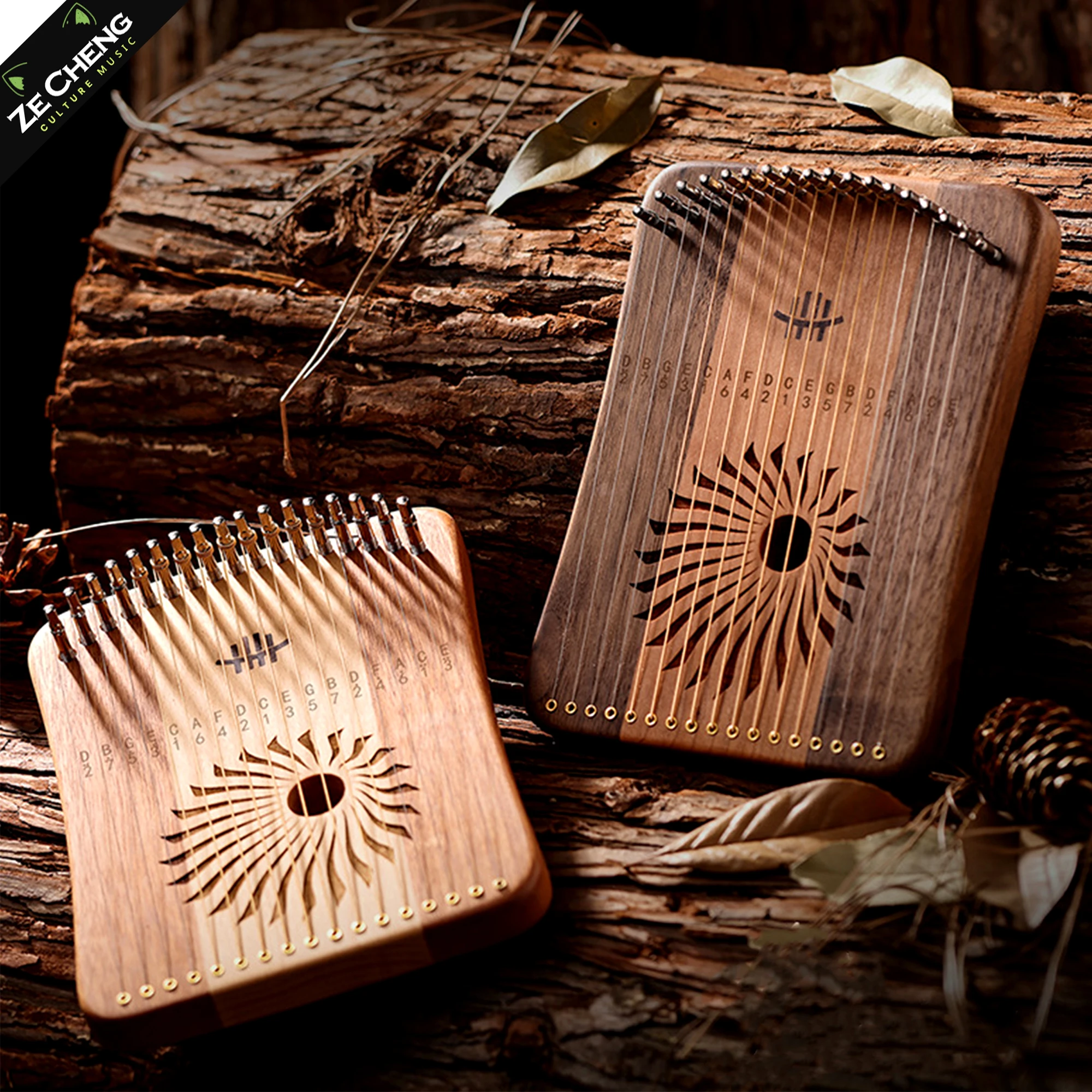

17 Strings Mini Thumb Kalyre 17 Kalimba Strings Finger Harp Wood Creative Finger Lyre Beginner Musical Instrument