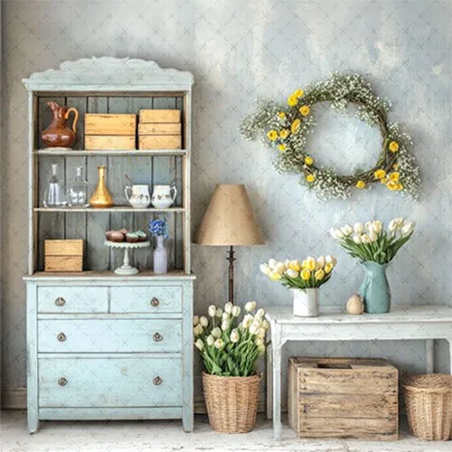 Mehofond التصوير خلفية الربيع عيد الفصح الأزرق نافذة داخلية زهرة الاطفال حفلة عيد ميلاد صورة ديكور خلفية استوديو الصور