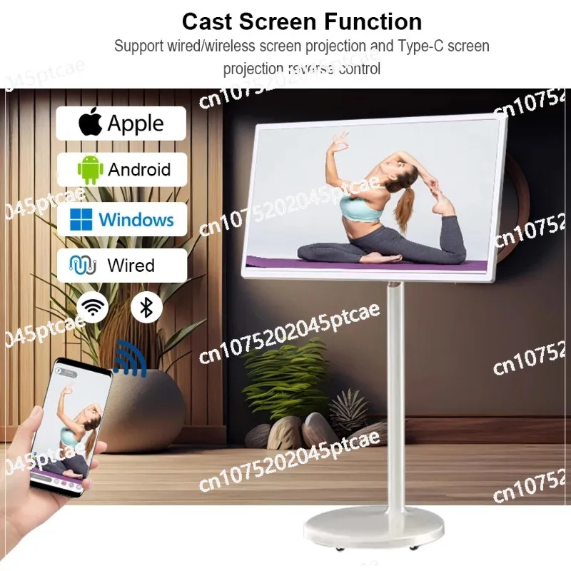 27-Inch Rechargeable Smart Long Standby LCD Portable Smart Touch TV and Mobile Lift Bracket Accessories