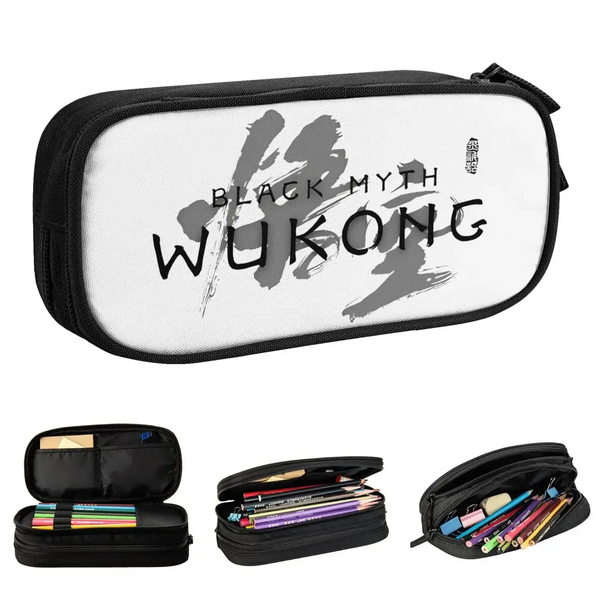 

Black Myth Wukong Game Pencil Cases Pencil Pouch Pen Box for Student Large Storage Pencil Bags School Supplies Gift Stationery