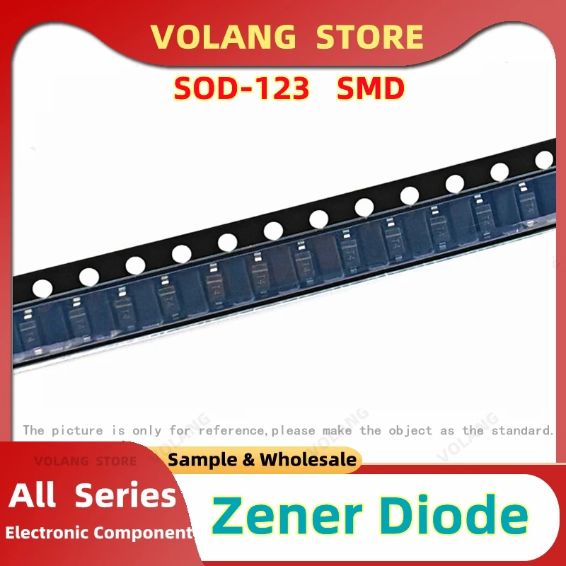 1650pcs/LOT 33modles*50 SMD SOD-123 Zener Diode BZT52C2V4-51V W8 5.1V BZT52C5V6T1G W9 BZT52C6V2-7-F WA 6V8 WB 11V 12V 18V 20V 33