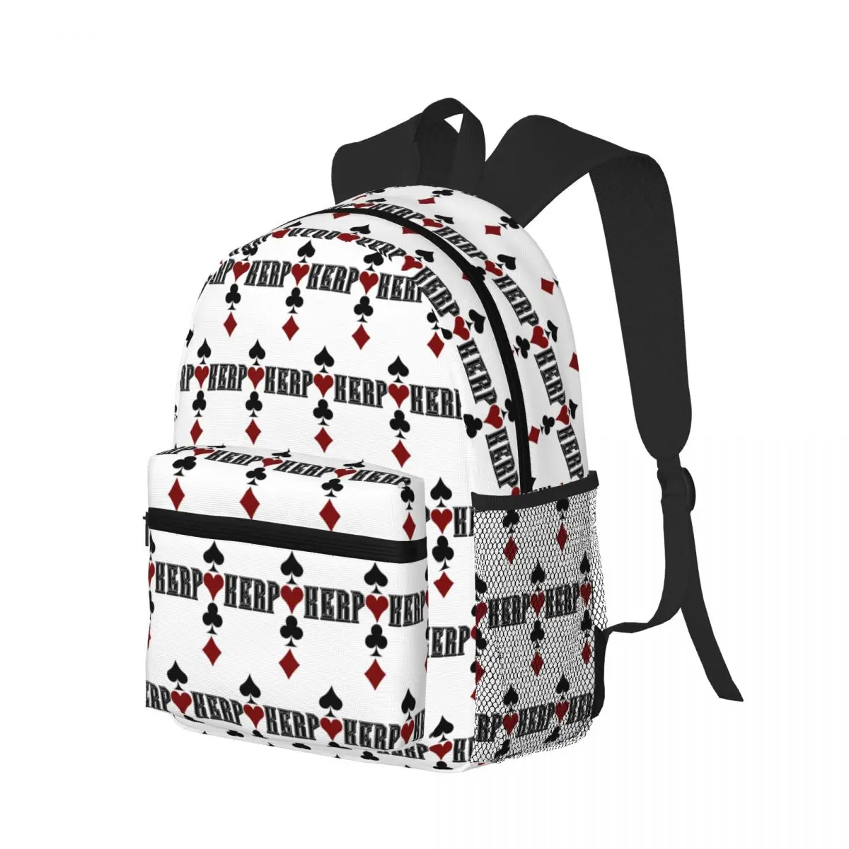 ポーカーゲームカード学生バックパックスクールバッグハイキング旅行デイパック男性女性用ブックバッグショルダーバッグ