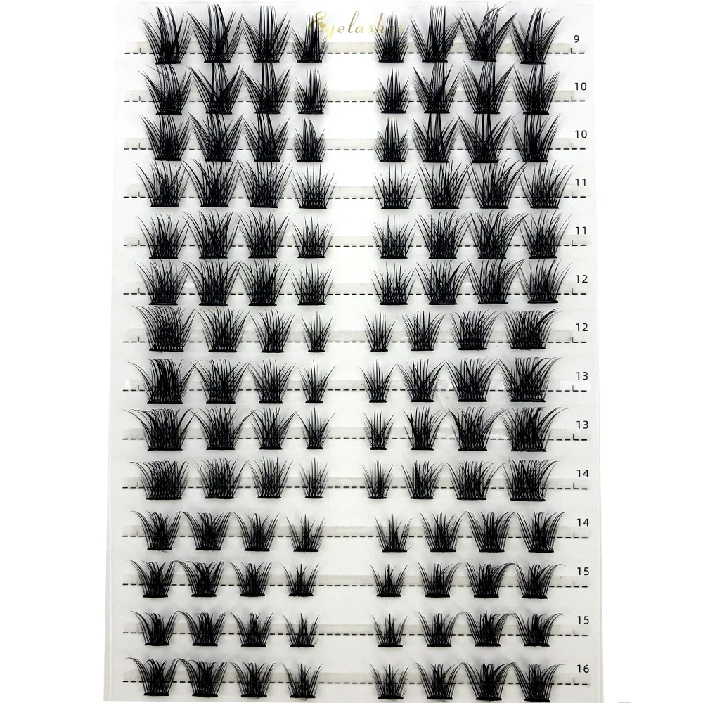 Single Cluster Eyelash Extension Mix 3D Fluffy Segmented Natural Mink Cat Eye Effect Makeup Lashes Individual False Eyelashes