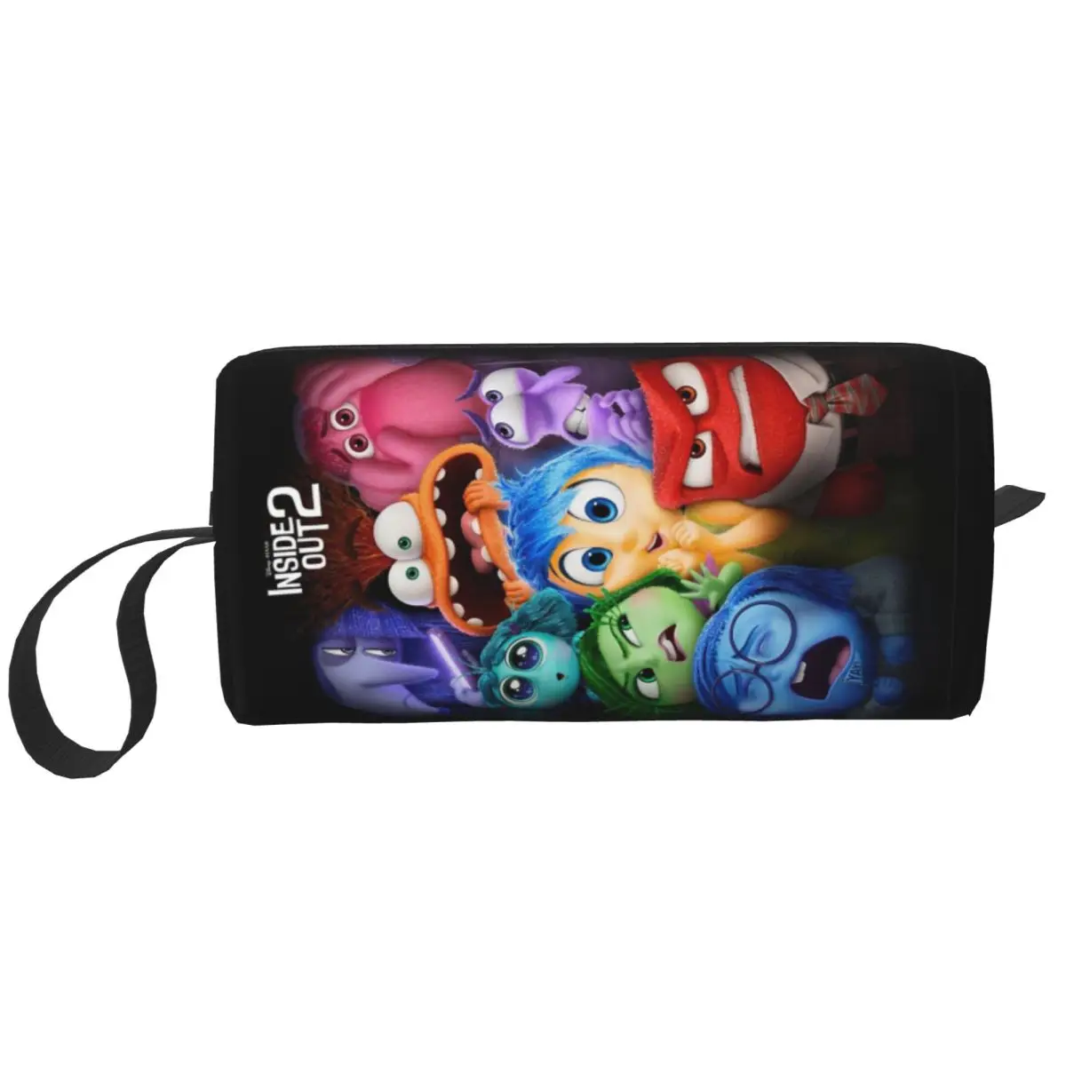 Inside Out Emotions Anger Makeup Bag Pouch Zipper Cartoon Cosmetic Bag Travel Toiletry Small Makeup Pouch Storage Purse Large