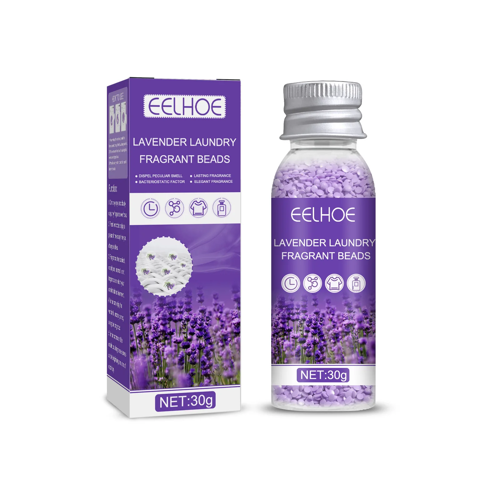 Lavender Fragrance Beads Laundry Softener Clothes Fresh Softener Portable Lasting Fragrance Clothing Laundry Fragrance Bead 30ml