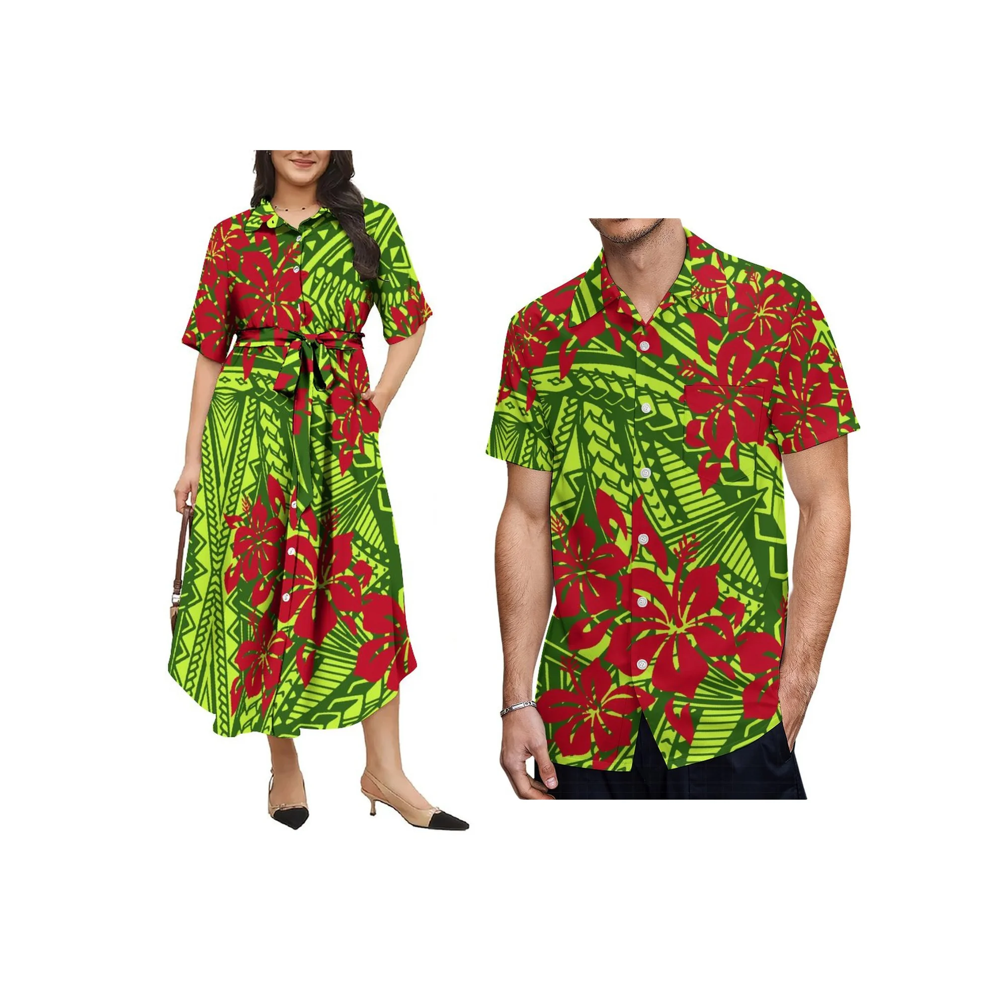 جودة عالية بالجملة شعار مخصص ساموا بولينيزيا القبلية زر قمصان فستان الصيف السيدات ماكسي لونغ بيتش فستان الحفلة الراقصة