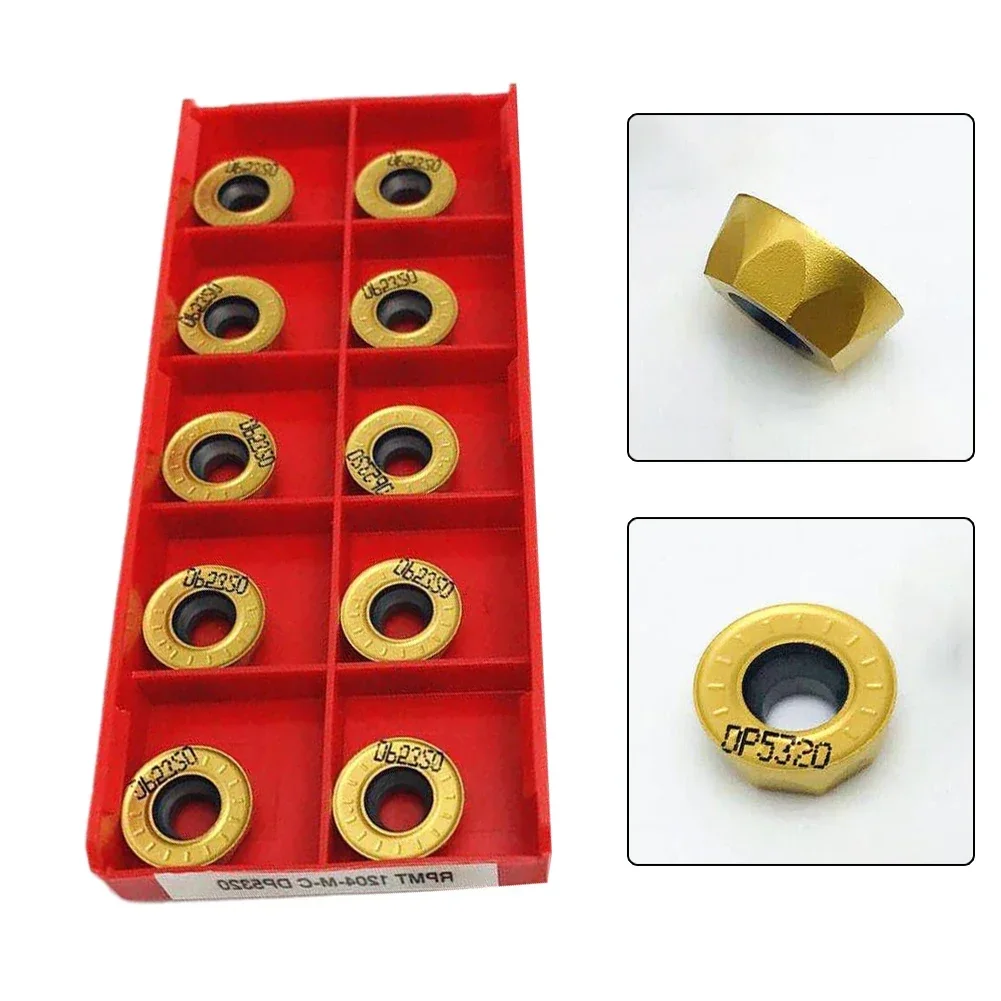 CNC Carbide Round Milling Inserts 10Pcs RPMT1204MC DP5320 R6 for Steel Designed for Strong Grip and Resistance