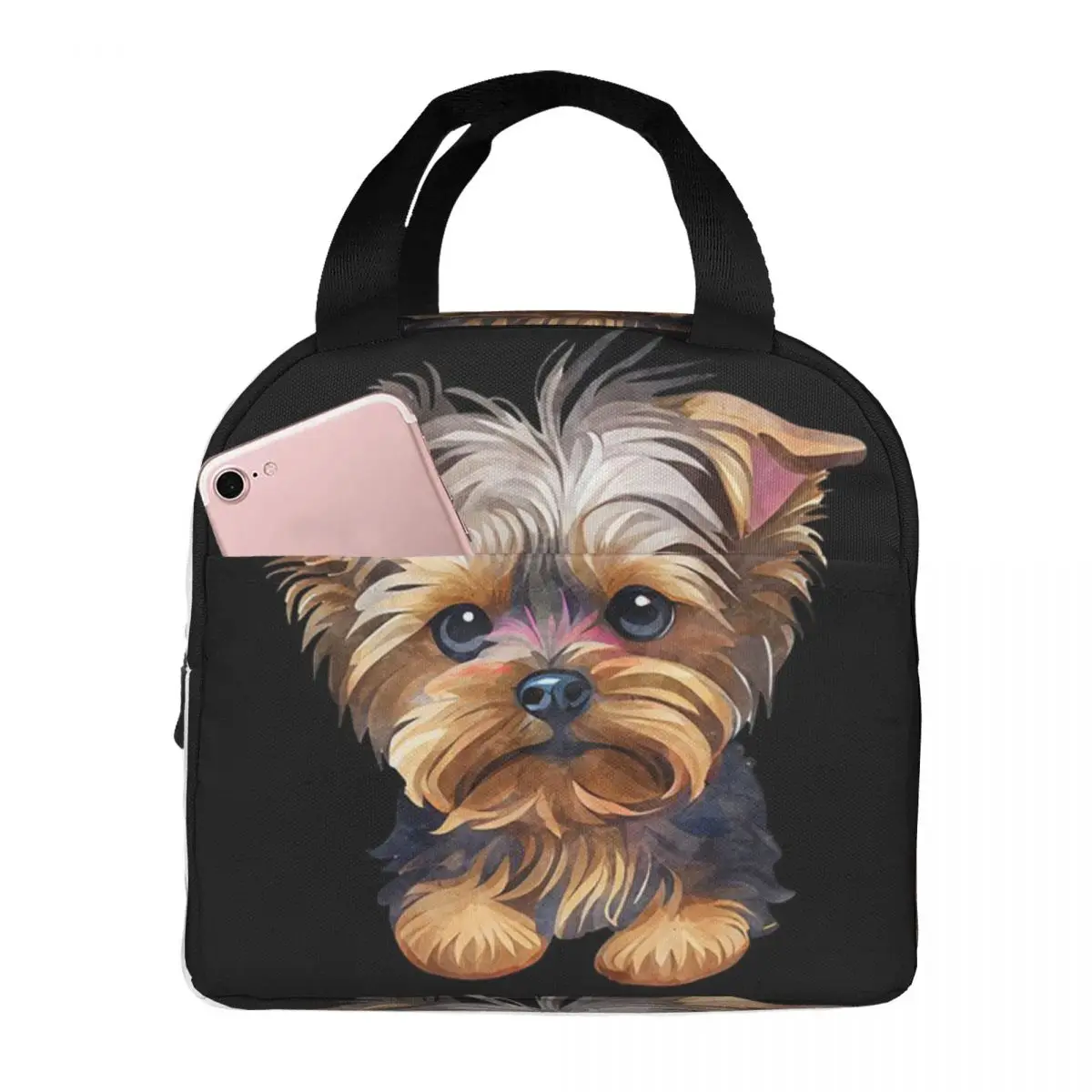 Yorkshire Terrier Dog Pattern Insulated Lunch Bag for Women Kids Portable Food Boxes Thermal Lunch Box Tote