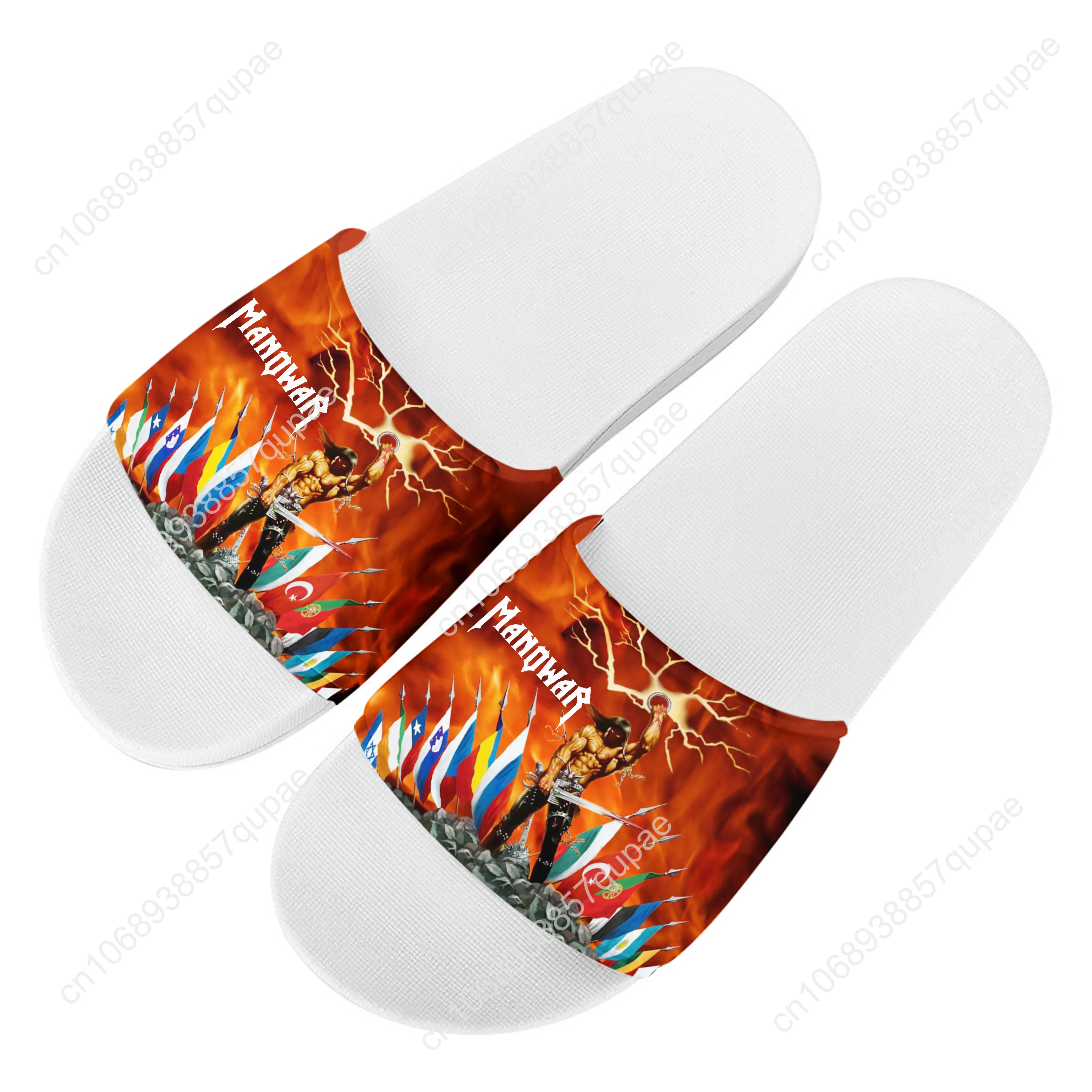 Manowar Band Slippers Home Water Shoes Rock Singer Men Women Teenagers Beach Pool Sandals High Quality Custom Summer Slipper
