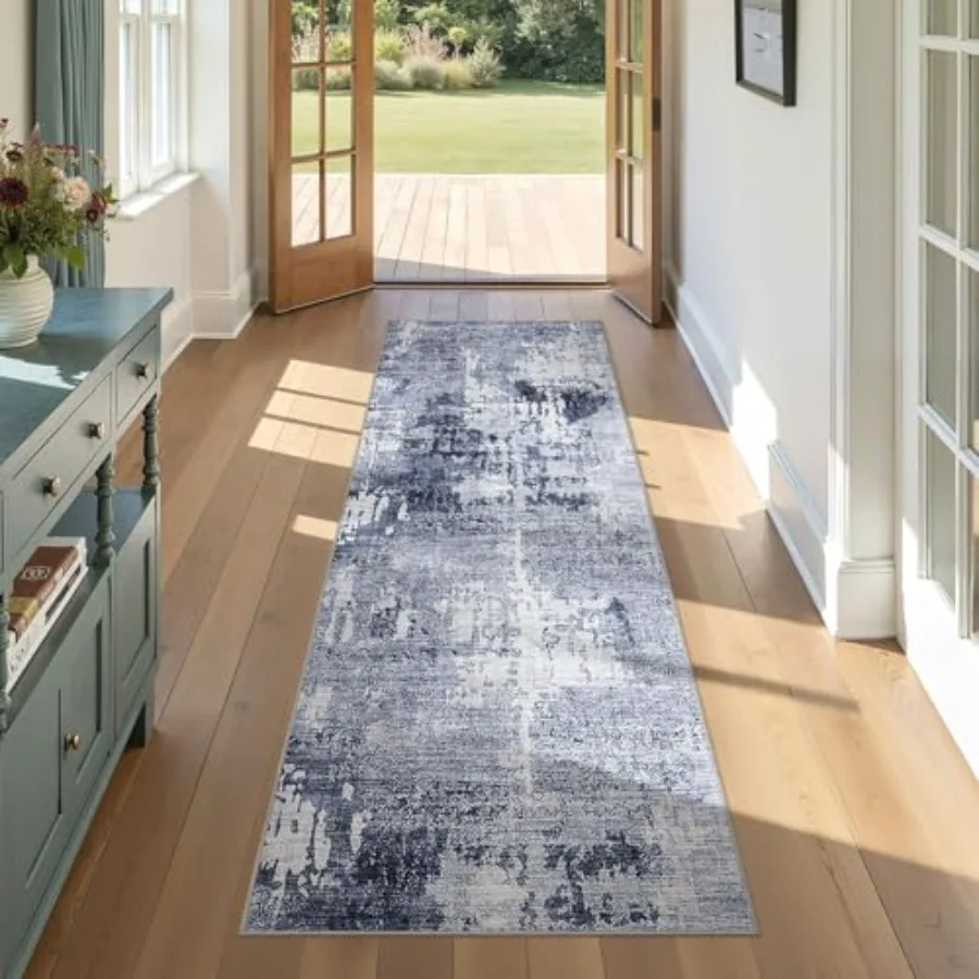 

Area Rug Living Room Rugs 2.6x8 Washable Large Soft Indoor Neutral Modern Abstract Low Pile Rug Carpet for Bedroom Dining Room