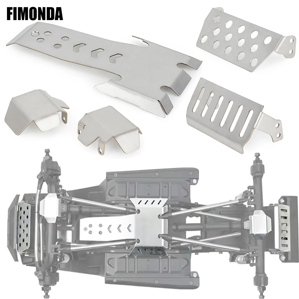 

Stainless Steel Axle Protector Skid Plate Chassis Armor for 1/10 RC Crawler, Upgrade Parts for Vanquish VS4-10 Phoenix Model Car