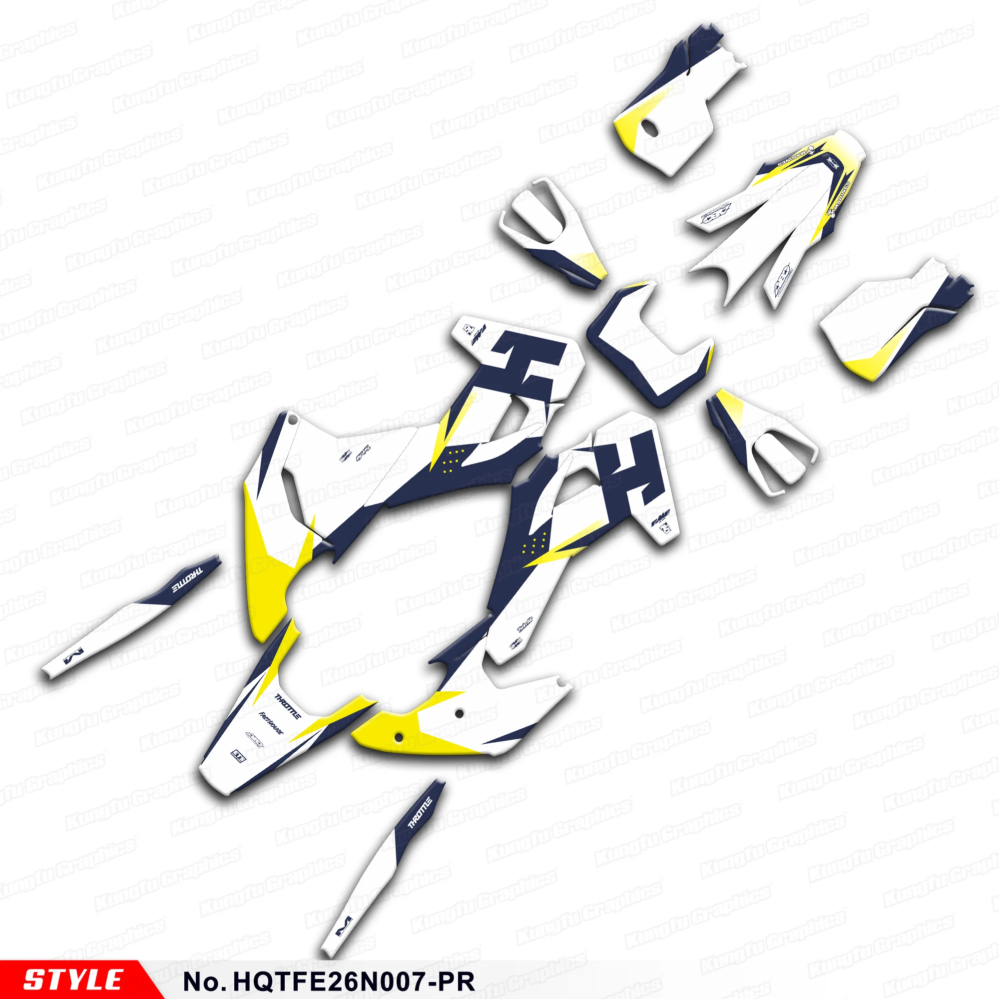 

JY RACING Custom Stickers Complete for Husqvarna TE 125 250 300 300pro FE 350s 350pro 450 501s 2026 Adhesive Decals, Protector