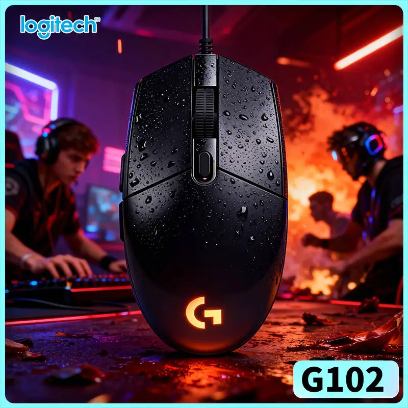 Logitech G102 Prodigy Mouse, 8000 DPI Precision, 1ms Response, RGB Sync, 6 Customizable Keys, Perfect for Esports Players