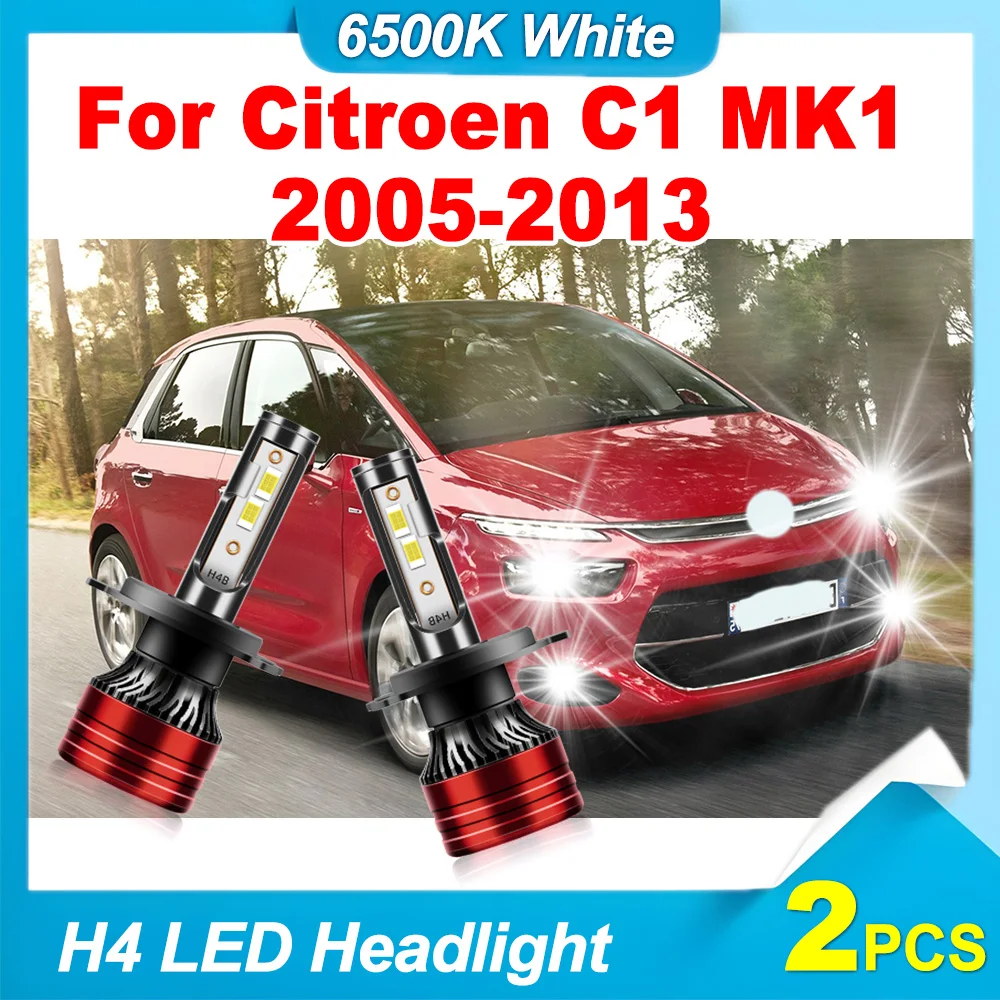 

2PCS 120W Canbus No Error Auto Lights H4 Headlight High Lumens Lamps Led Brightest Upgraded 12V 24V For Citroen C1 MK1 2005-2013