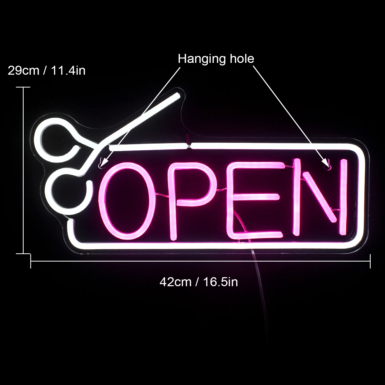 Open Neon Sign LED Room Wall Decor USB Powered With Switch Hanging Acrylic For Club Store Window Barber Shop Art Logo Decor