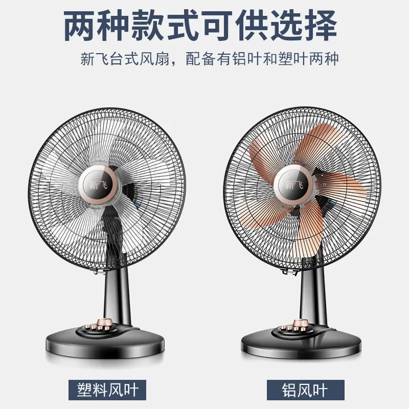 Desktop 3-speed Wind Speed Electric Fan, Household Power-saving Student Floor Fan Silent Shaking Head Turning Page Fan Led Fan