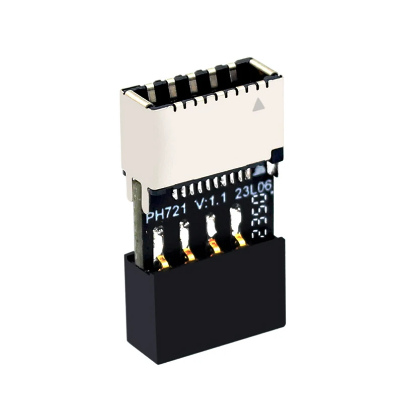 

1-5PC USB 2.0 9-Pin Male to Type E Female Front Panel Socket to 9Pin Mainboard Header Extension Adapter Connector for Desktop PC