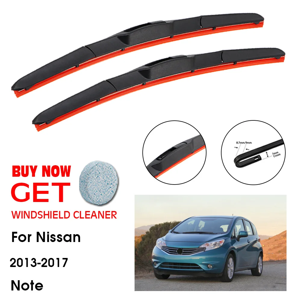 

Car Wiper Blade For Nissan Note 26"+14" 2013-2017 Front Window Washer Windscreen Windshield Silica Gel Wiper Blades Accessorie