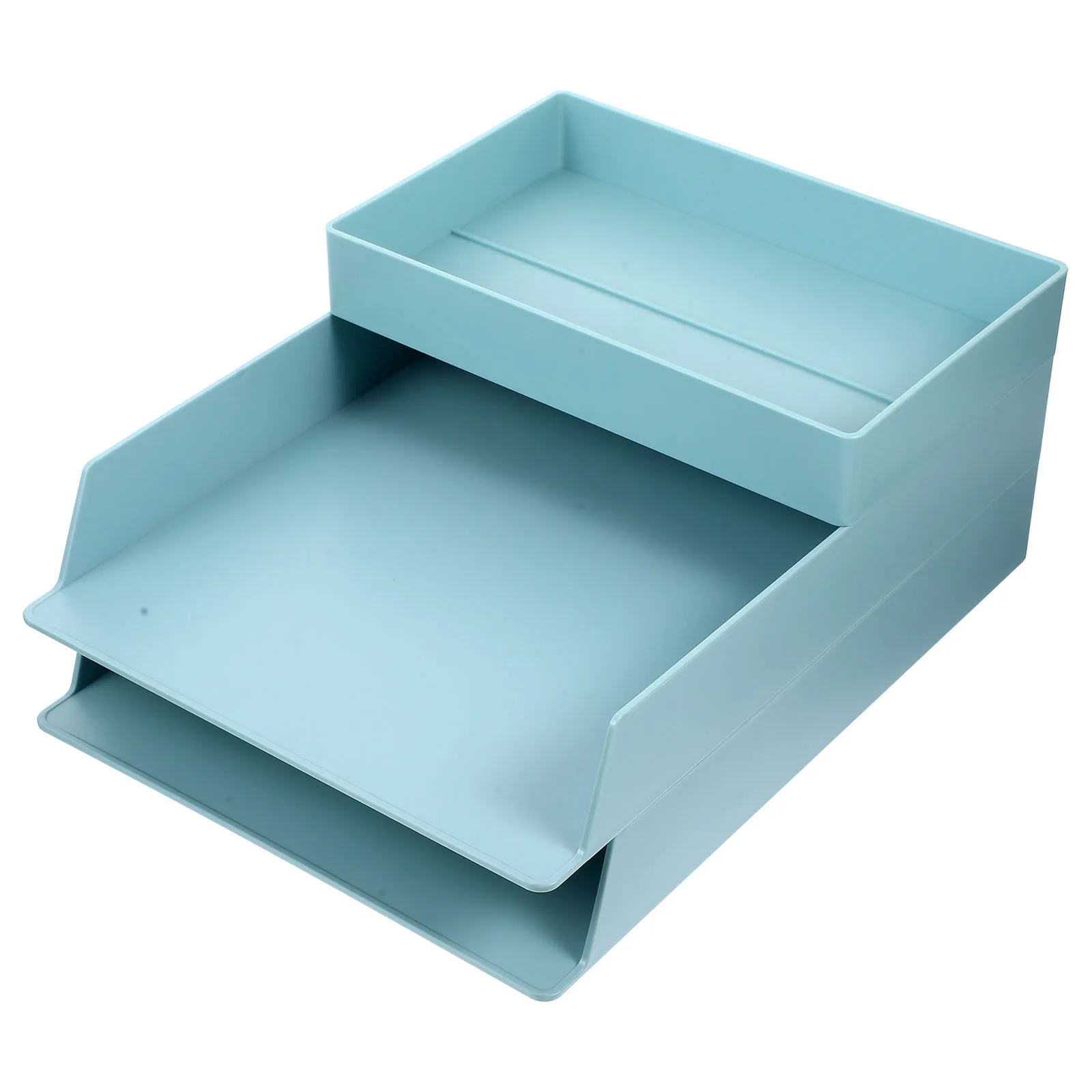 1Set ABS منظم الملفات صندوق تخزين تكويم حامل سطح المكتب رفوف المستندات المكتبية سعة كبيرة رف تخزين سطح المكتب