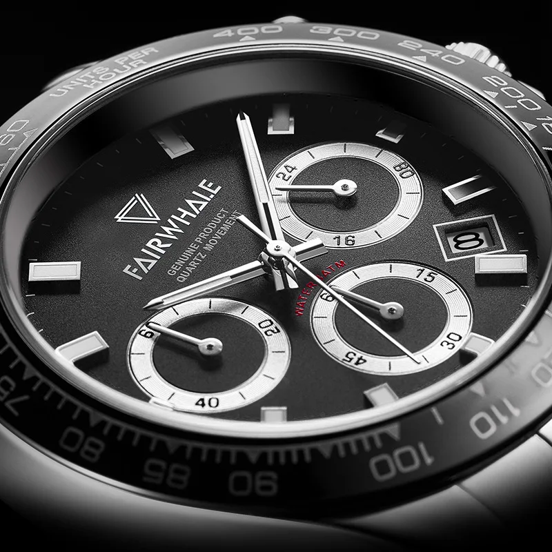 ساعات مارك فيرويل كوارتز عصرية للرجال من أفضل العلامات التجارية الفاخرة ساعة كرونوغراف بحزام من الفولاذ المقاوم للصدأ مقاومة للماء