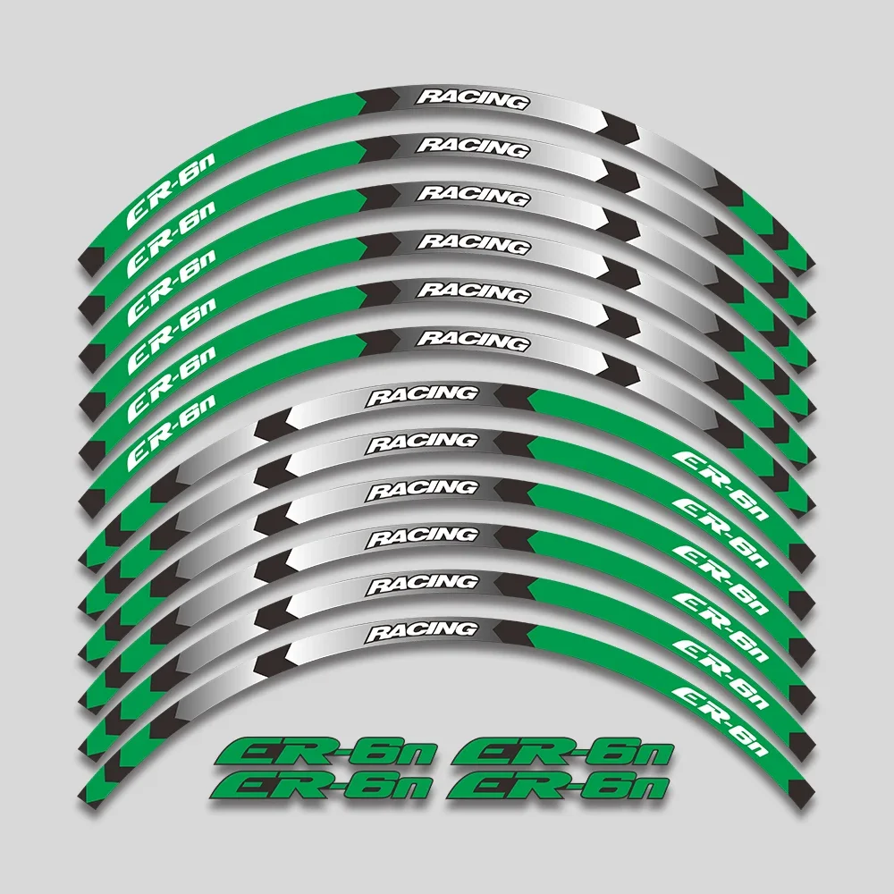 

Для Kawasaki ER 6N ER6N ER-6N аксессуары для мотоциклов, наклейки на обод, декоративные наклейки на ступицу колеса, светоотражающая полоса, набор наклеек