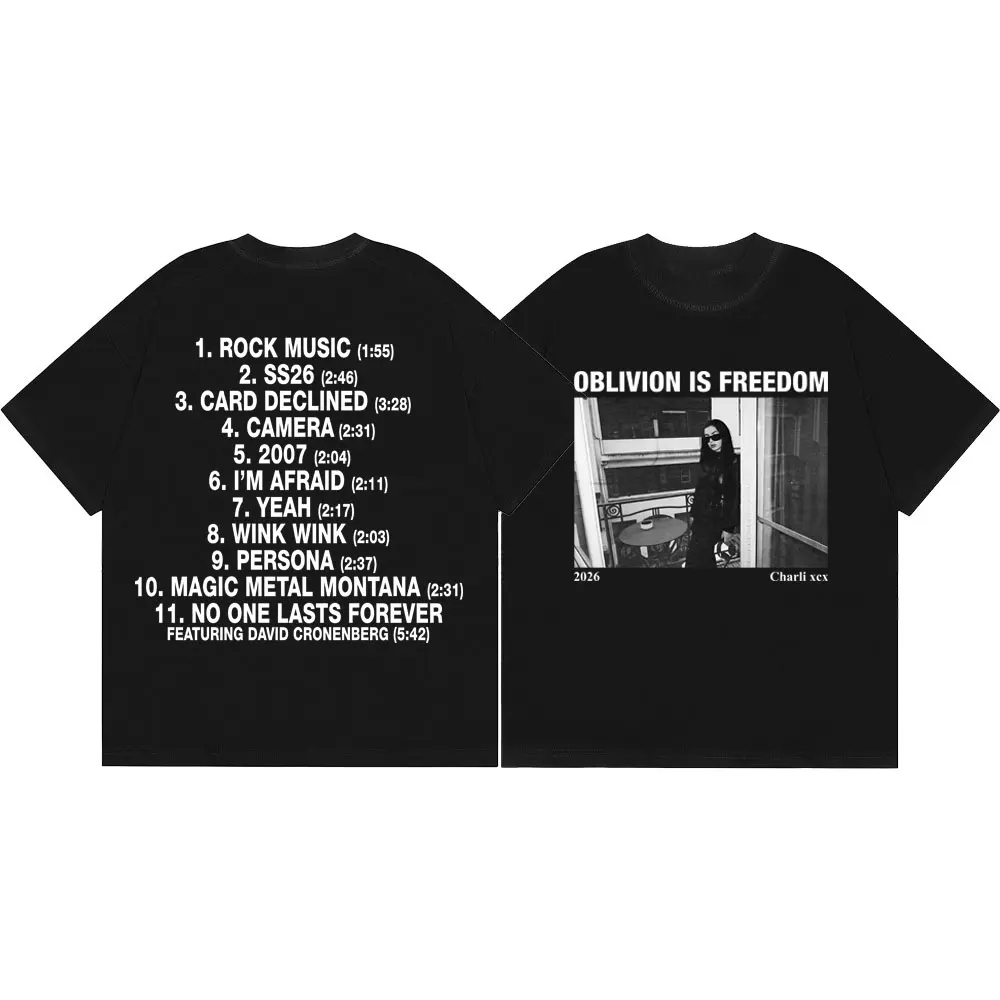 Singer Charli Xcx Music Fashion Film Tour 2026 T Shirt Men Women Casual Loose T-shirts Summer 100%cotton Short Sleeve T-shirt