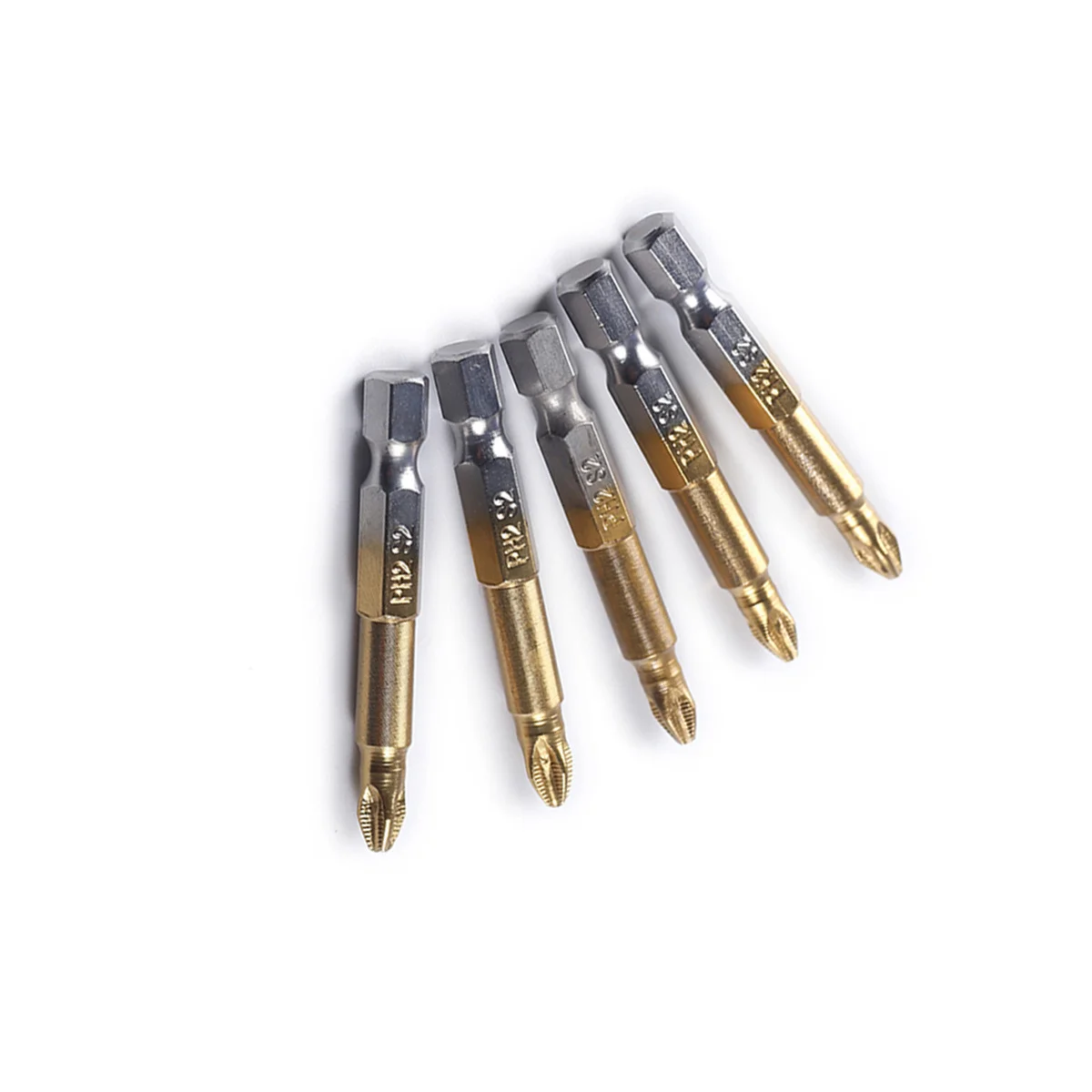 5 pçs antiderrapante ph2 titânio revestido chave de fenda bits 50mm de comprimento de alta precisão liga de aço ferramenta driver bits